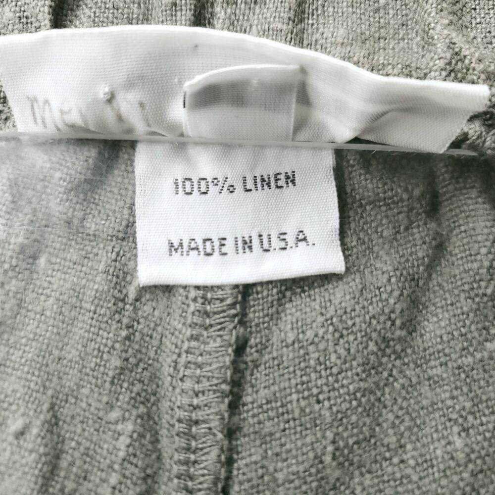Bryn Walker Pants Women M Olive Wide Leg Crop Linen Boho Lagenlook Cottage Beach - Picture 5 of 11